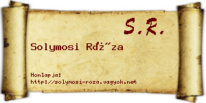 Solymosi Róza névjegykártya